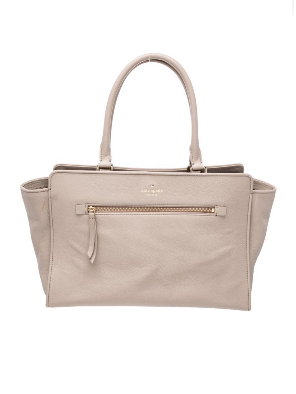 kate spade Pebbled Leather Sand Tote with Front Zip